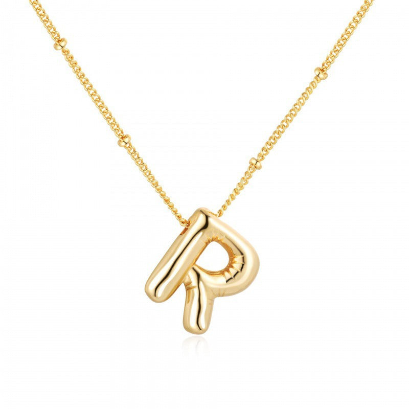 Gold Plated Letter Pendant Necklace