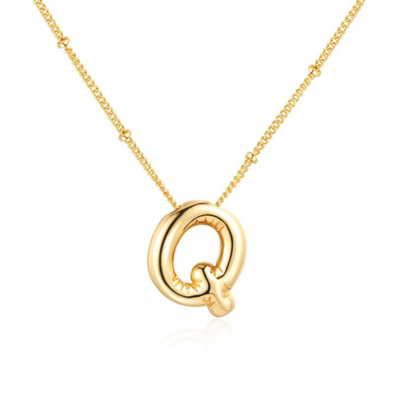 Gold Plated Letter Pendant Necklace