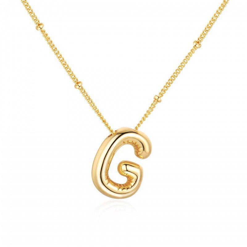 Gold Plated Letter Pendant Necklace