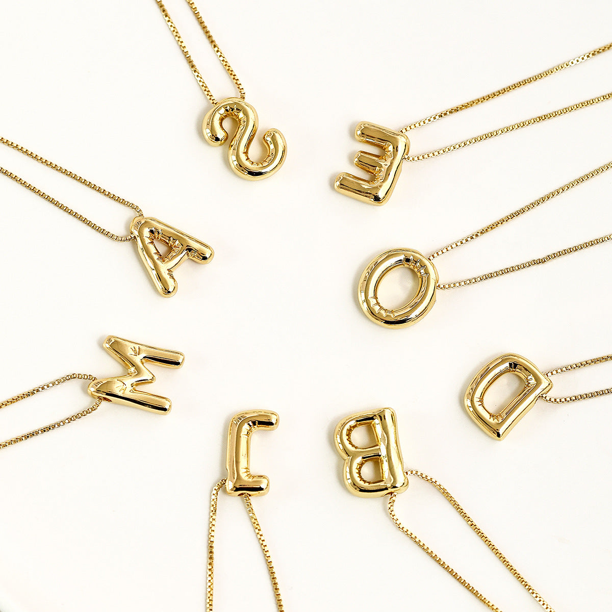 Gold Plated Letter Pendant Necklace