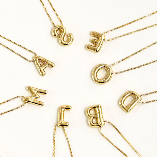 Gold Plated Letter Pendant Necklace
