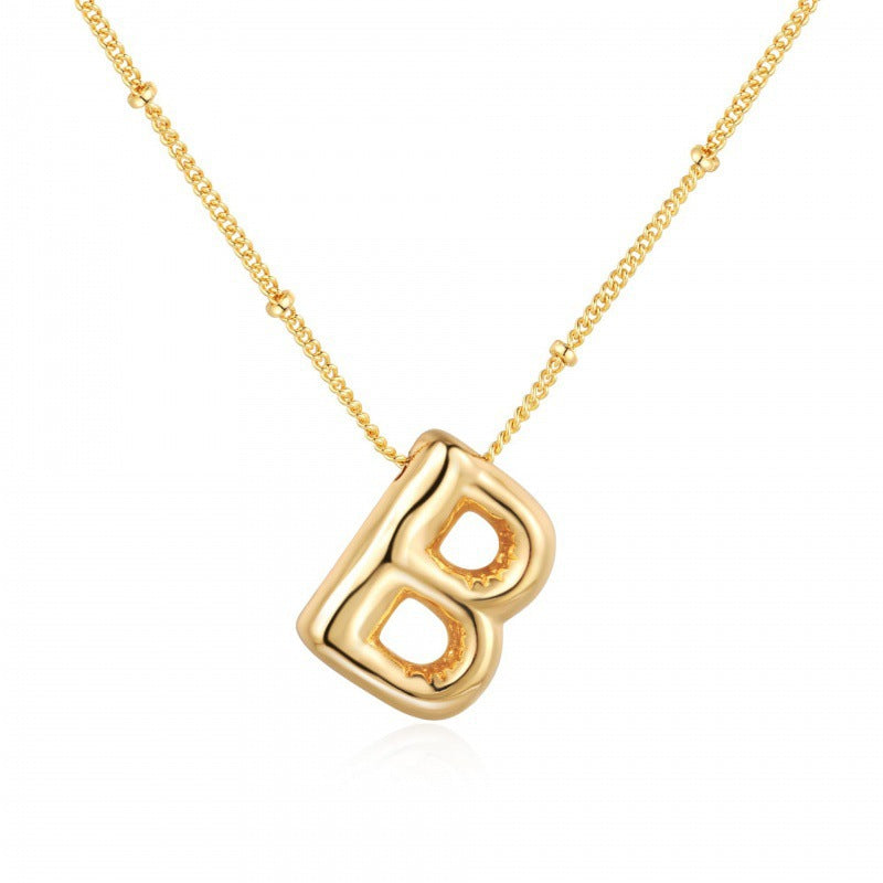 Gold Plated Letter Pendant Necklace
