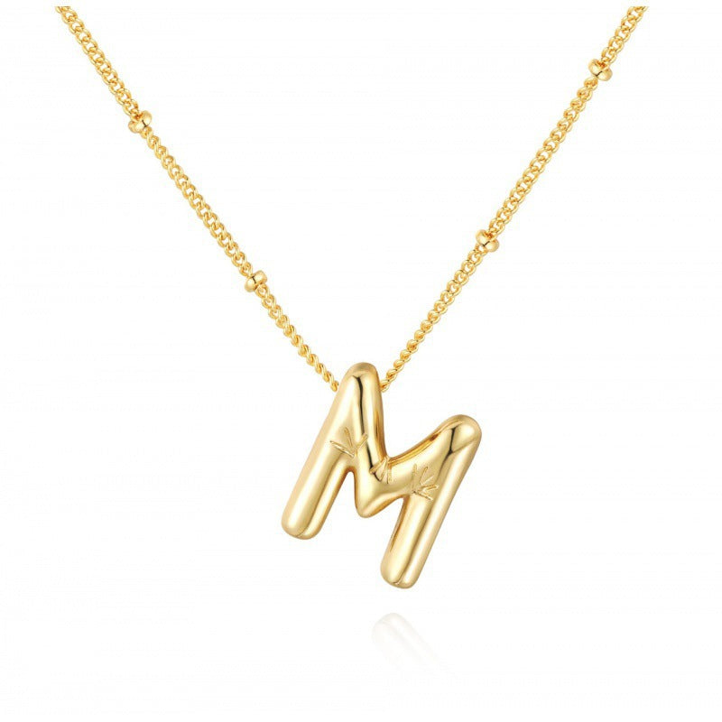 Gold Plated Letter Pendant Necklace