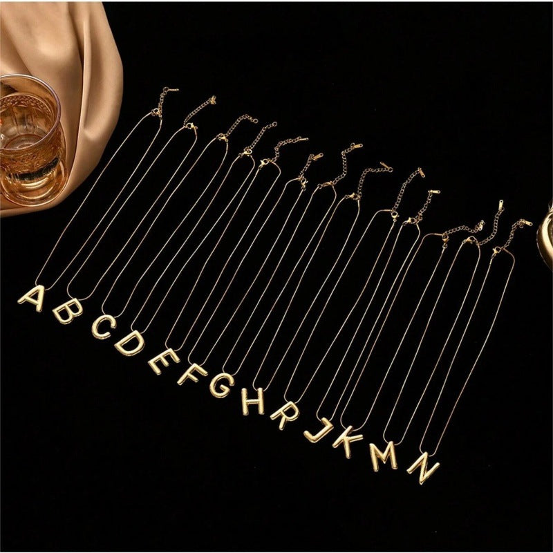 Gold Plated Letter Pendant Necklace