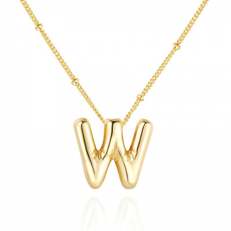 Gold Plated Letter Pendant Necklace