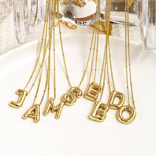 Gold Plated Letter Pendant Necklace
