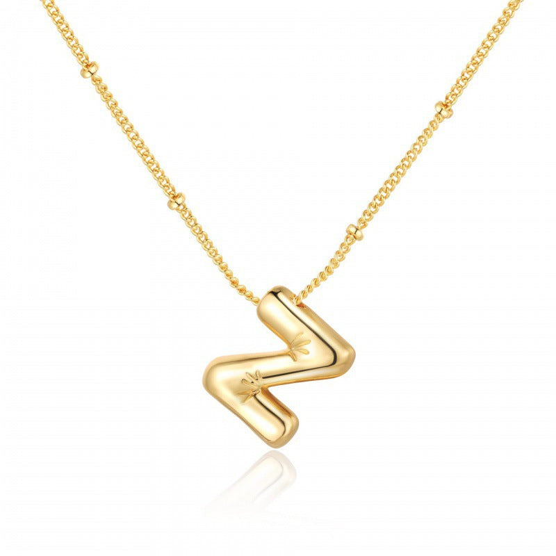 Gold Plated Letter Pendant Necklace