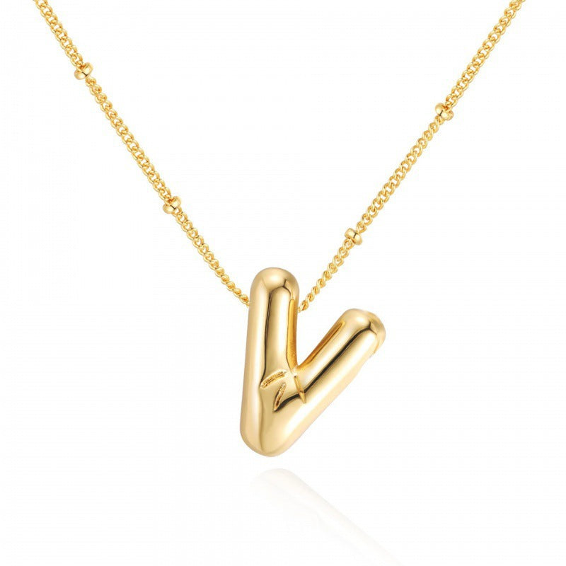 Gold Plated Letter Pendant Necklace