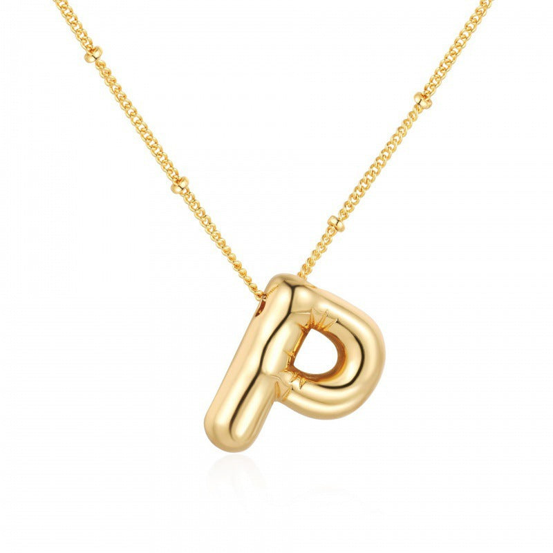 Gold Plated Letter Pendant Necklace