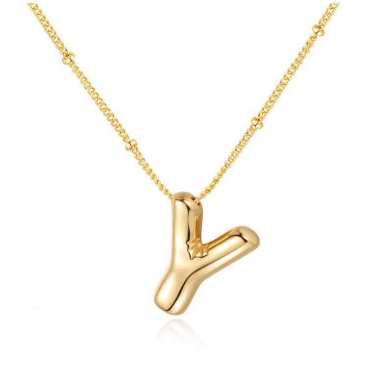 Gold Plated Letter Pendant Necklace
