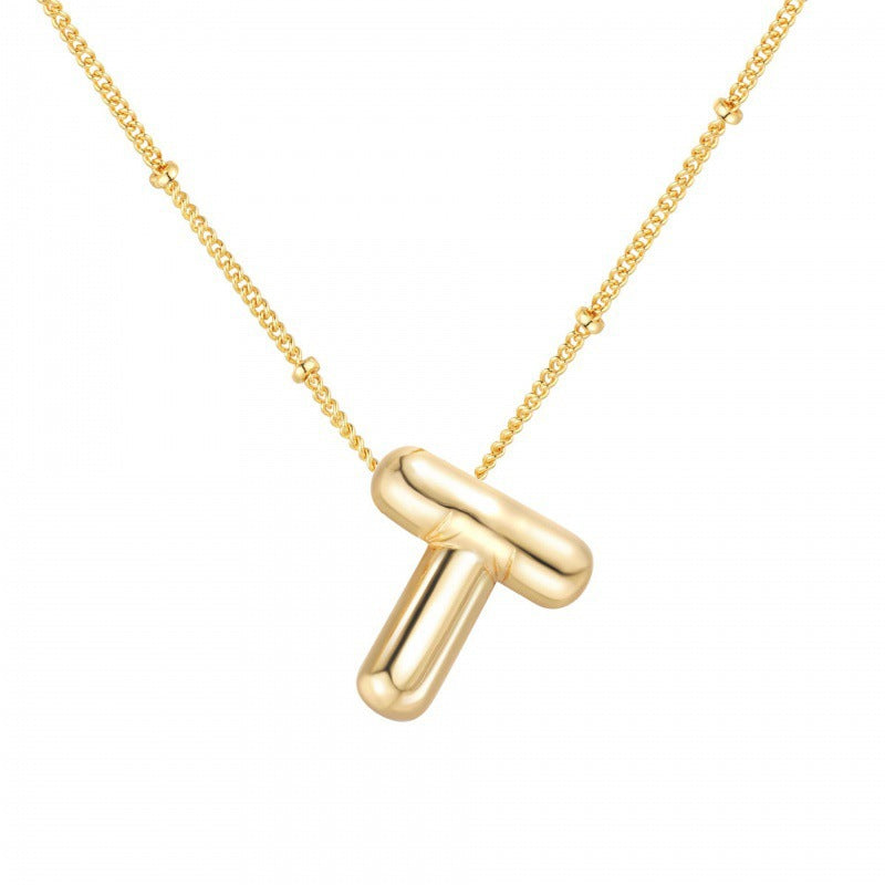 Gold Plated Letter Pendant Necklace