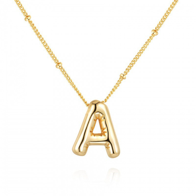 Gold Plated Letter Pendant Necklace
