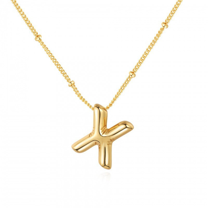 Gold Plated Letter Pendant Necklace