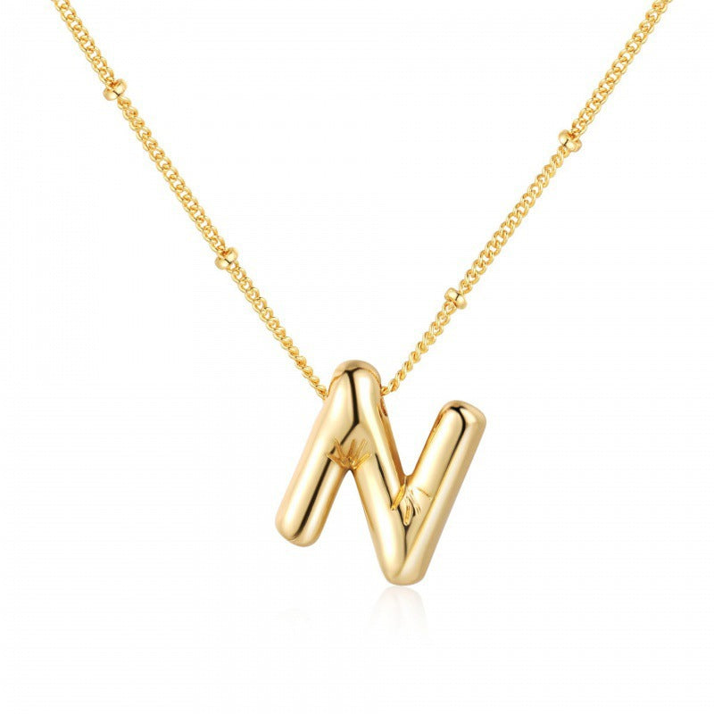 Gold Plated Letter Pendant Necklace