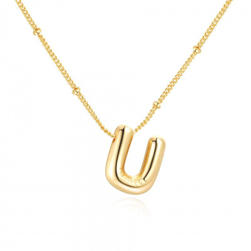Gold Plated Letter Pendant Necklace