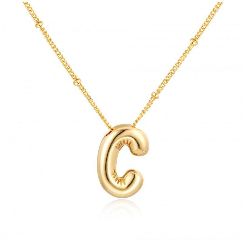 Gold Plated Letter Pendant Necklace
