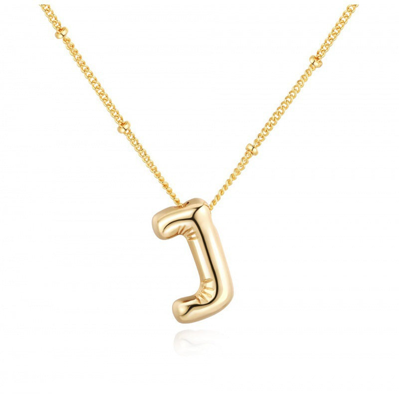 Gold Plated Letter Pendant Necklace