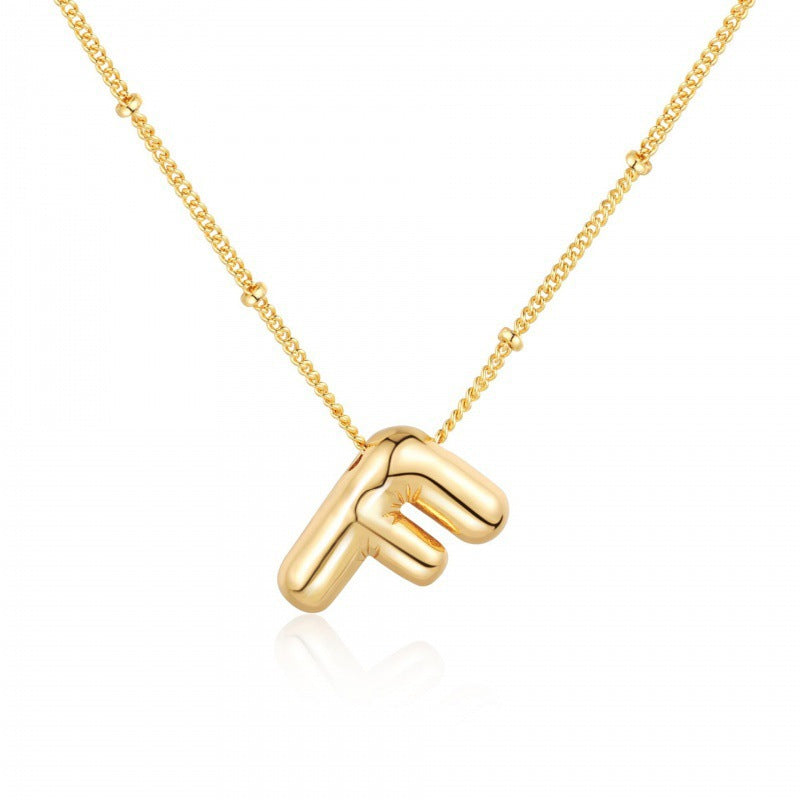 Gold Plated Letter Pendant Necklace