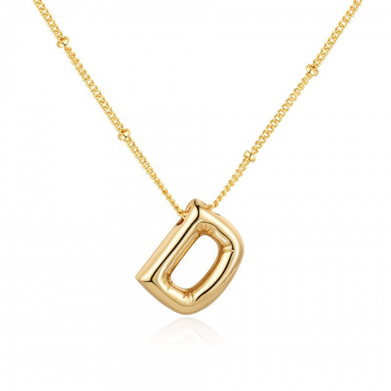 Gold Plated Letter Pendant Necklace