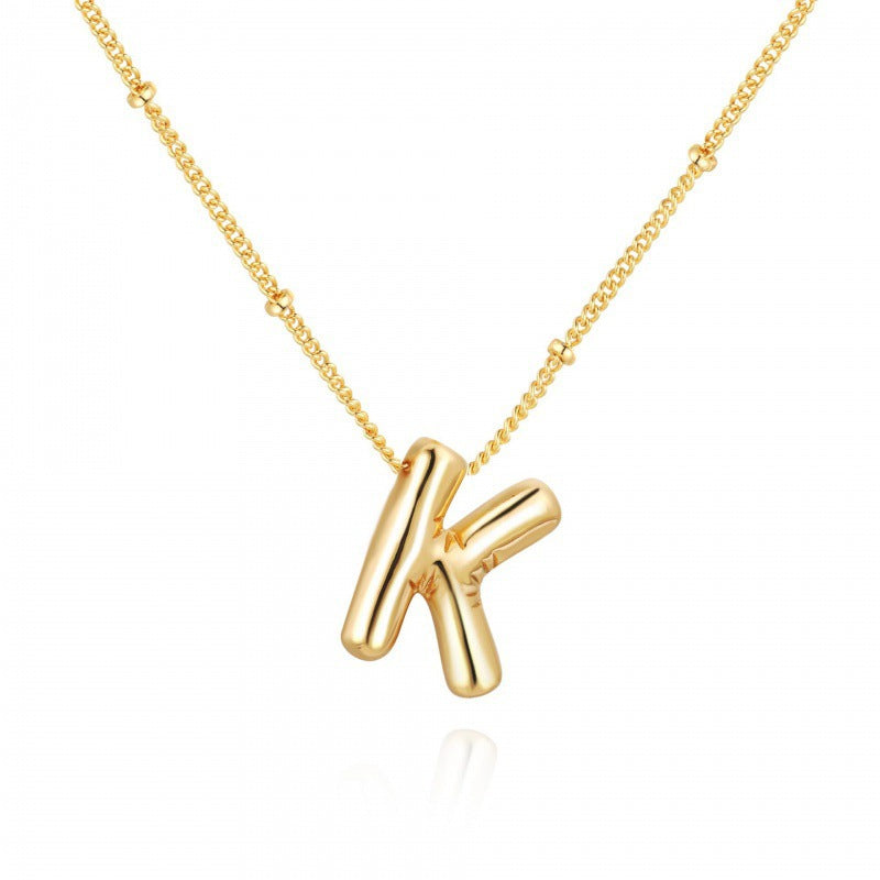 Gold Plated Letter Pendant Necklace