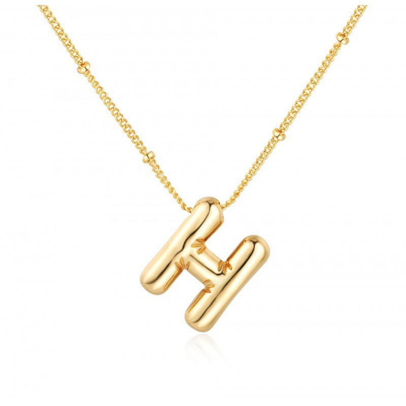 Gold Plated Letter Pendant Necklace