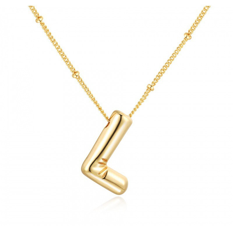 Gold Plated Letter Pendant Necklace